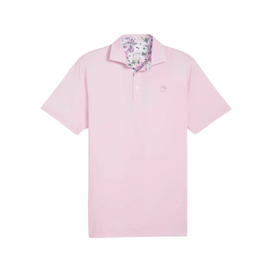 Pure AP Floral Trim Golf Polo - Pink