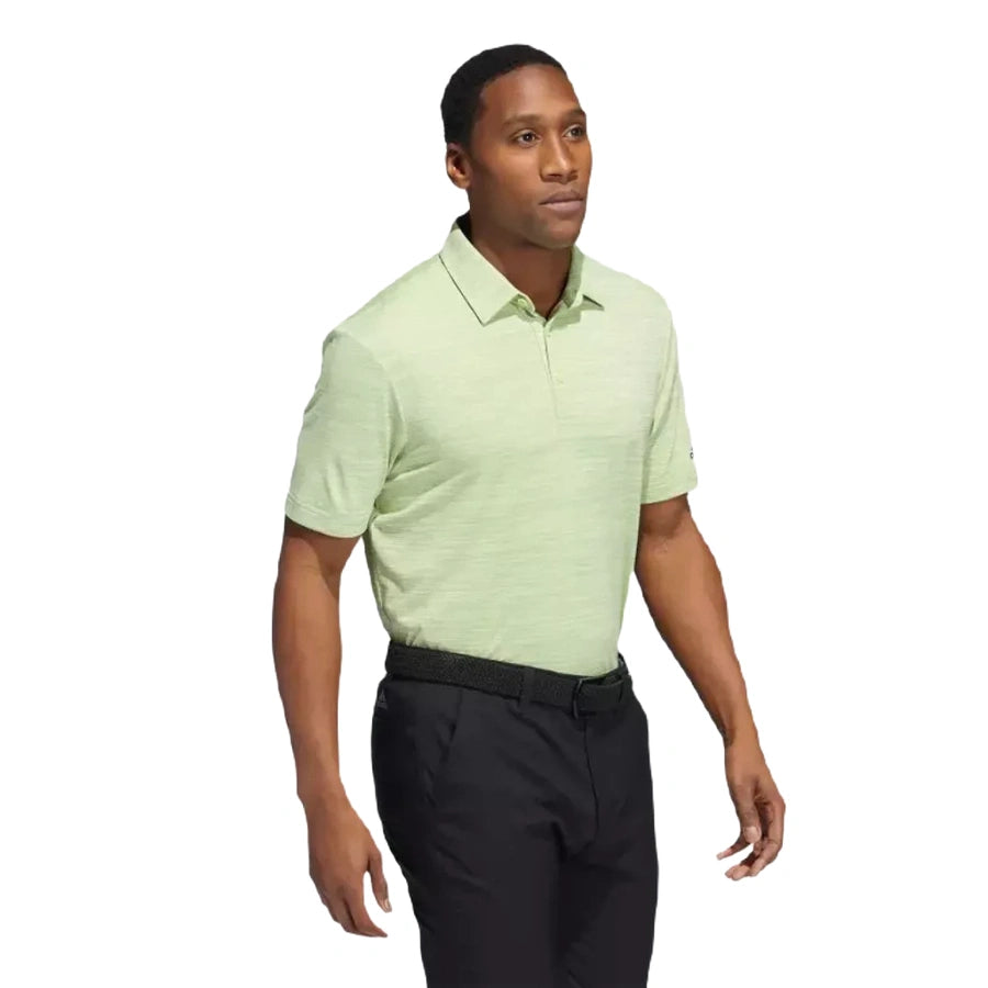 Adidas Space-Dyed Striped Men's Polo Shirt - Green
