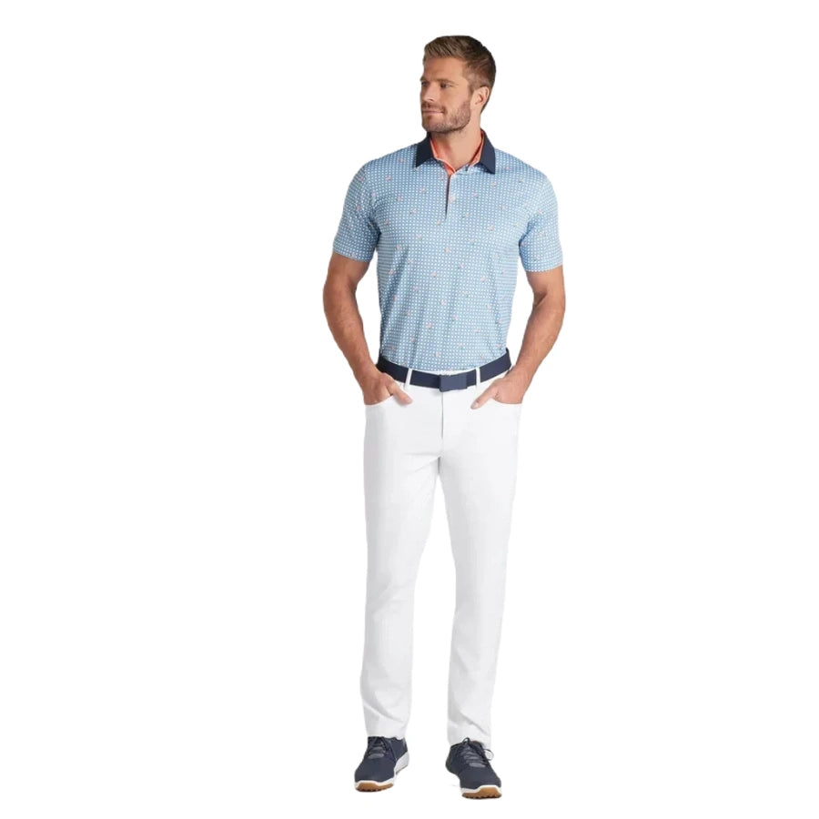 Puma Pique Gingham Golf Polo - Blue WHLS
