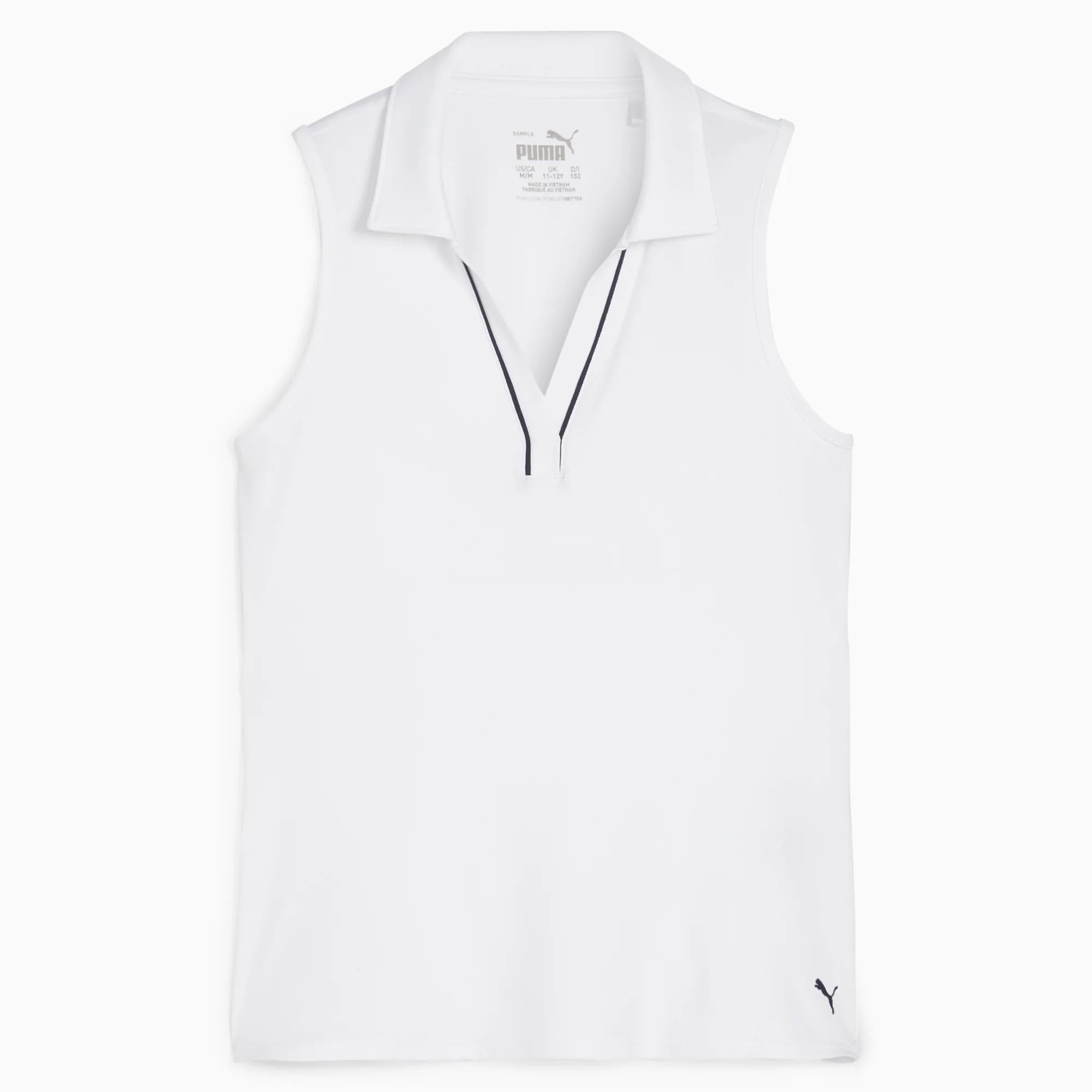Polo de golf sans manches Puma Cloudspun à liserés pour fille junior