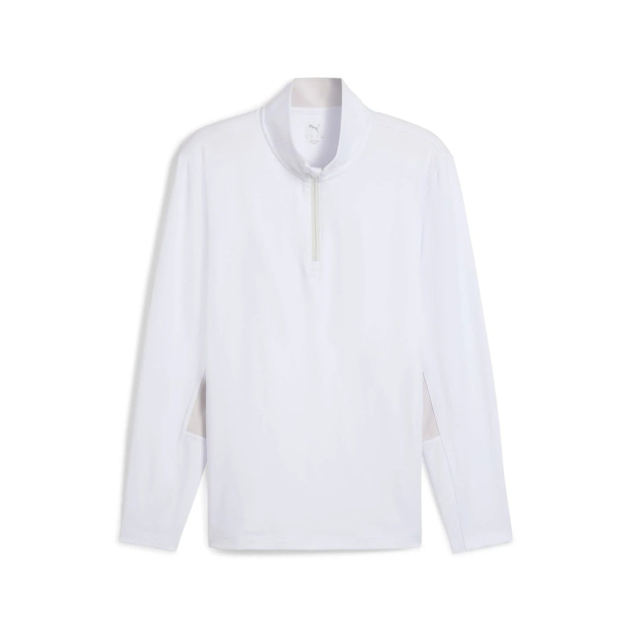 Puma Pure 2.0 1/4 Zip Golf Pullover - White