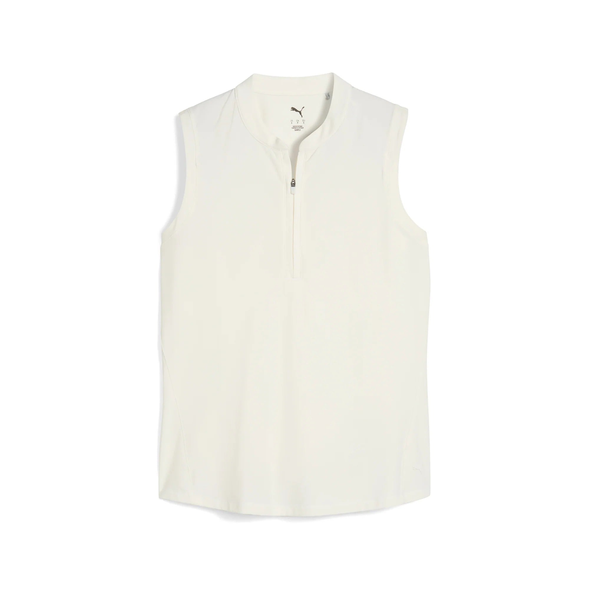 Puma Ladies Aerlon Mock Sleeveless Golf Polo - White