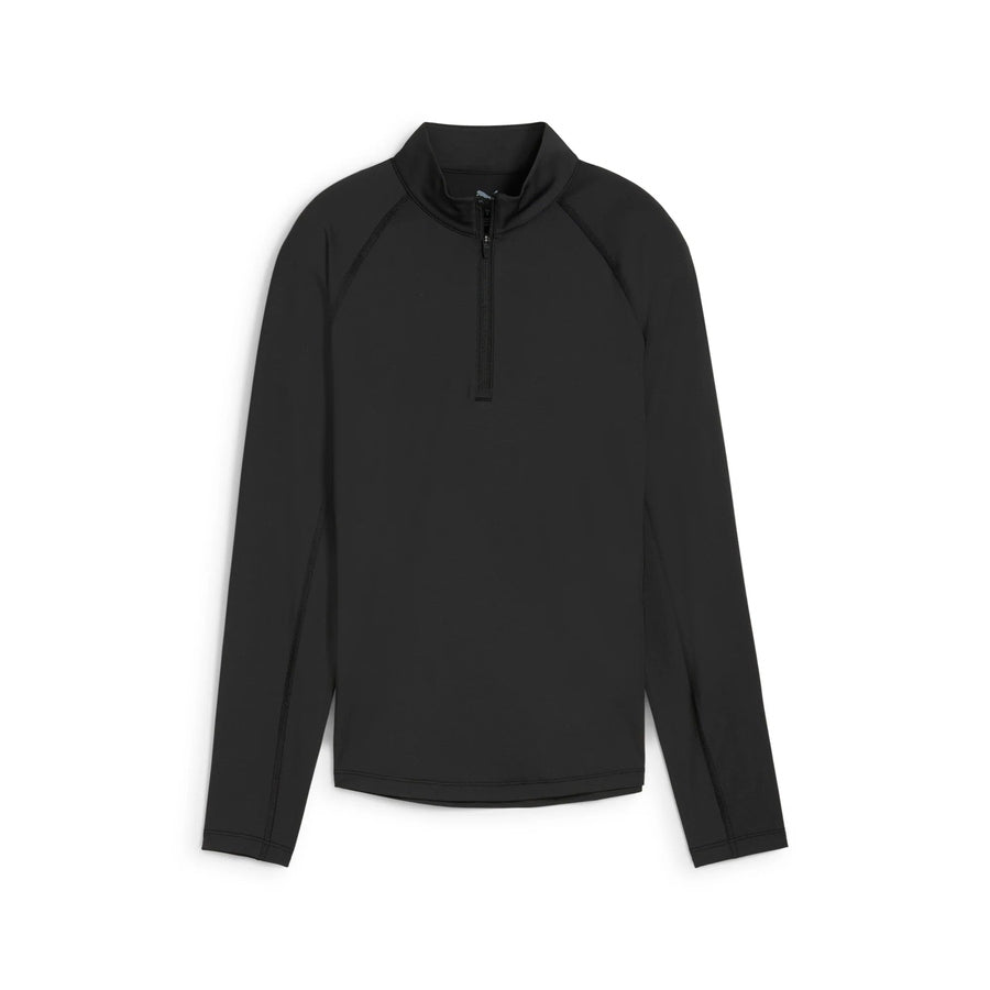 Puma Ladies YOU-V Solid 1/4 Zip Golf Pullover - Black