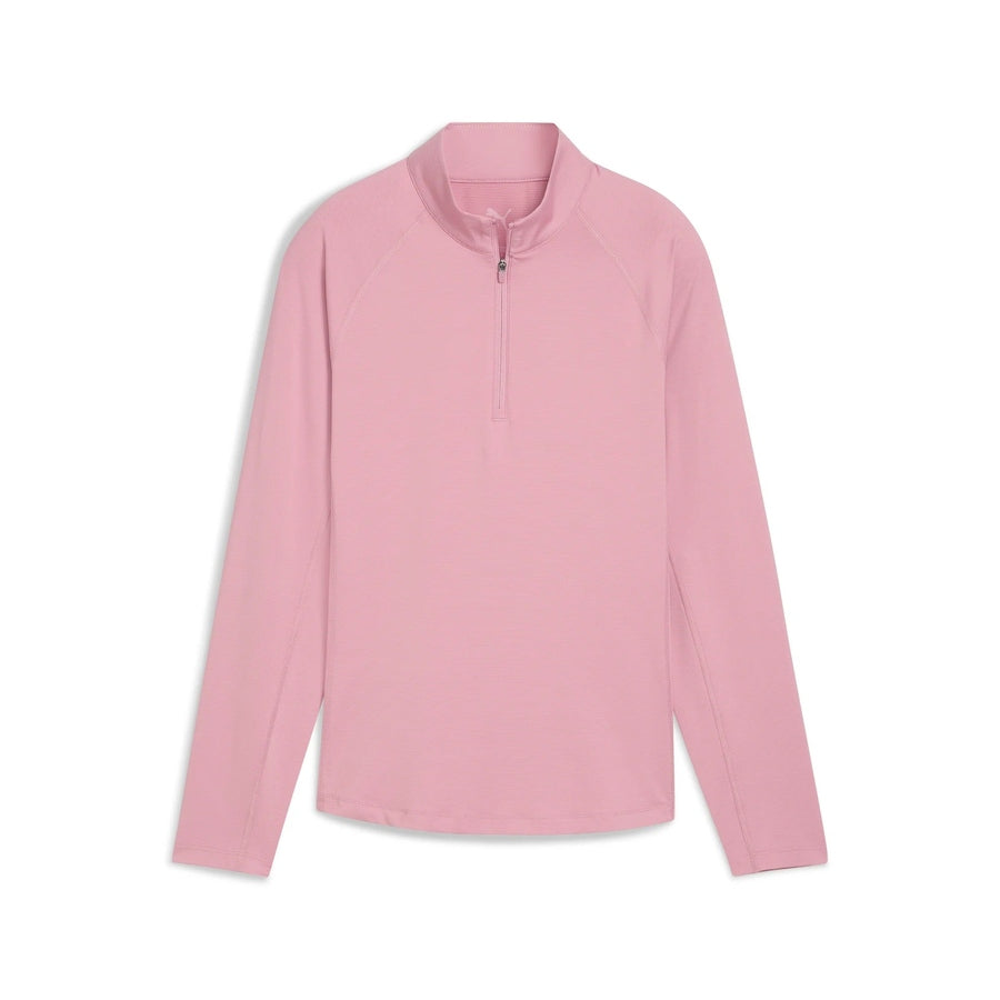 Puma Ladies YOU-V Solid 1/4 Zip Golf Pullover - Rose