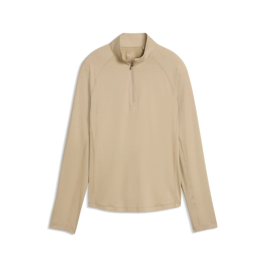 Puma Ladies YOU-V Solid 1/4 Zip Golf Pullover - Coffee