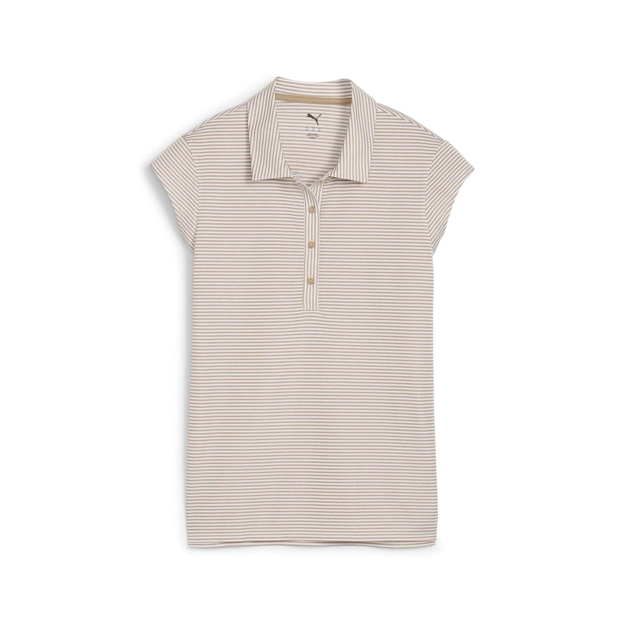 Puma Ladies Isle Pique Cap Sleeve Golf Polo - Beige
