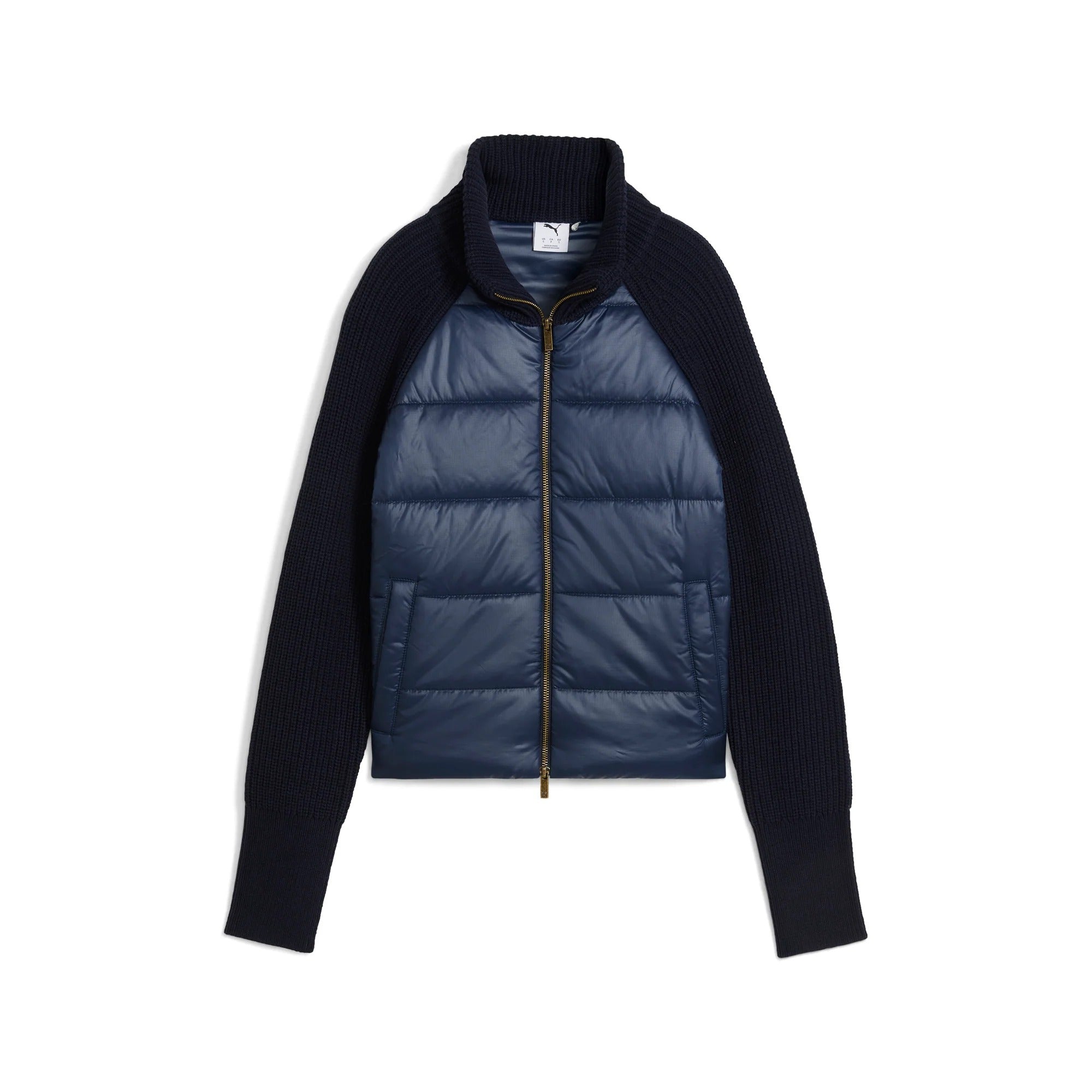 Puma Ladies Hybrid Sweater Golf Jacket - Navy