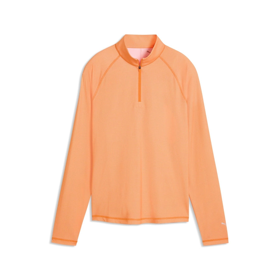 Puma Ladies UV Birdseye 1/4 Zip Golf Jacket - Orange