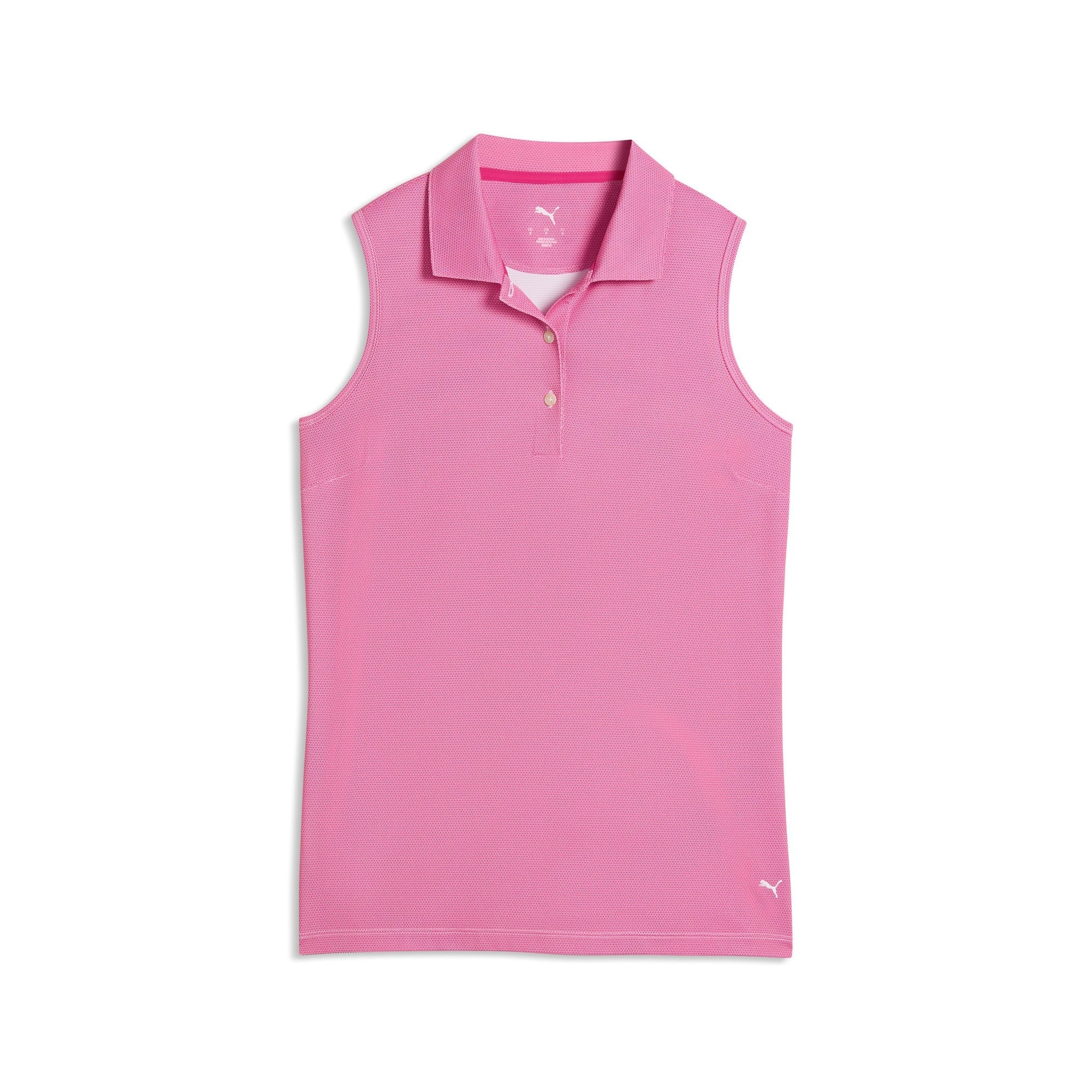 Puma Ladies Birdseye Sleeveless Golf Polo - Pink