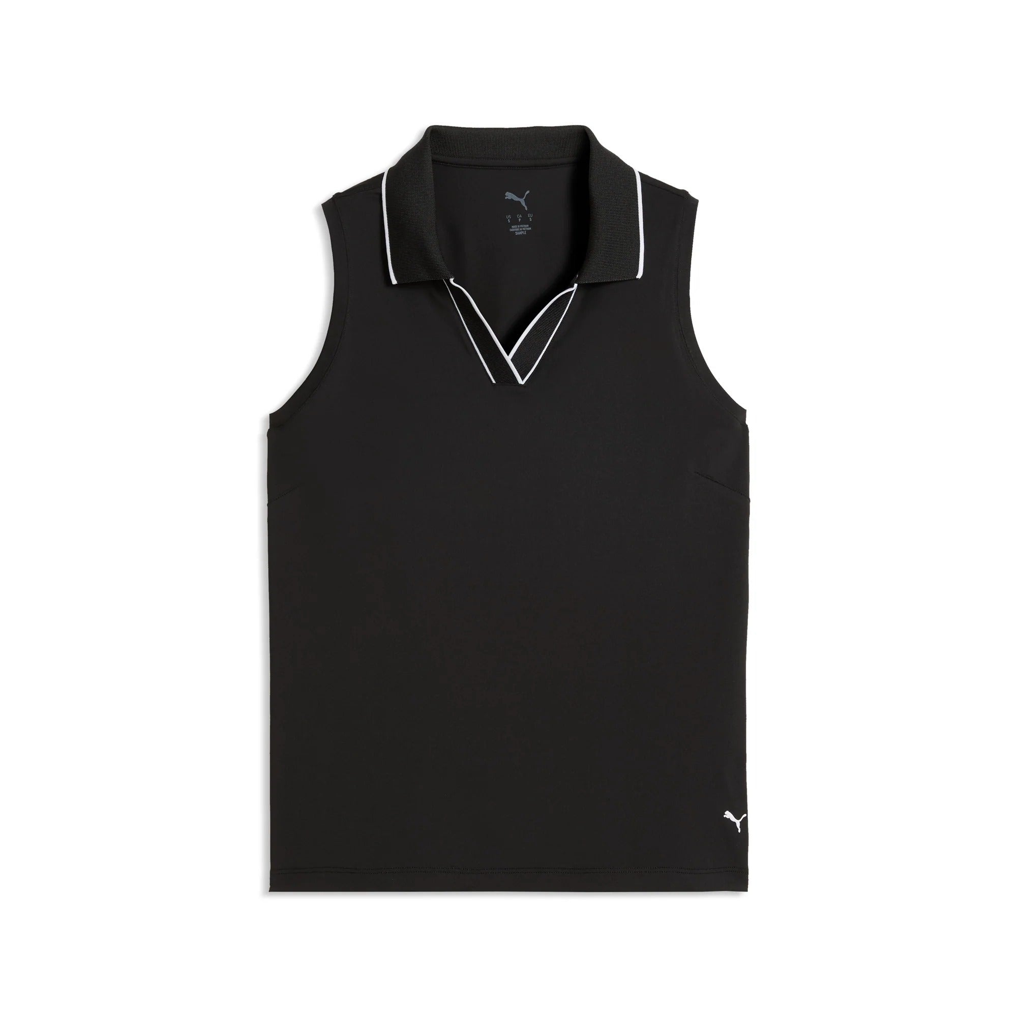 Puma Ladies CLOUDSPUN Essential Sleeveless Golf Polo - Black