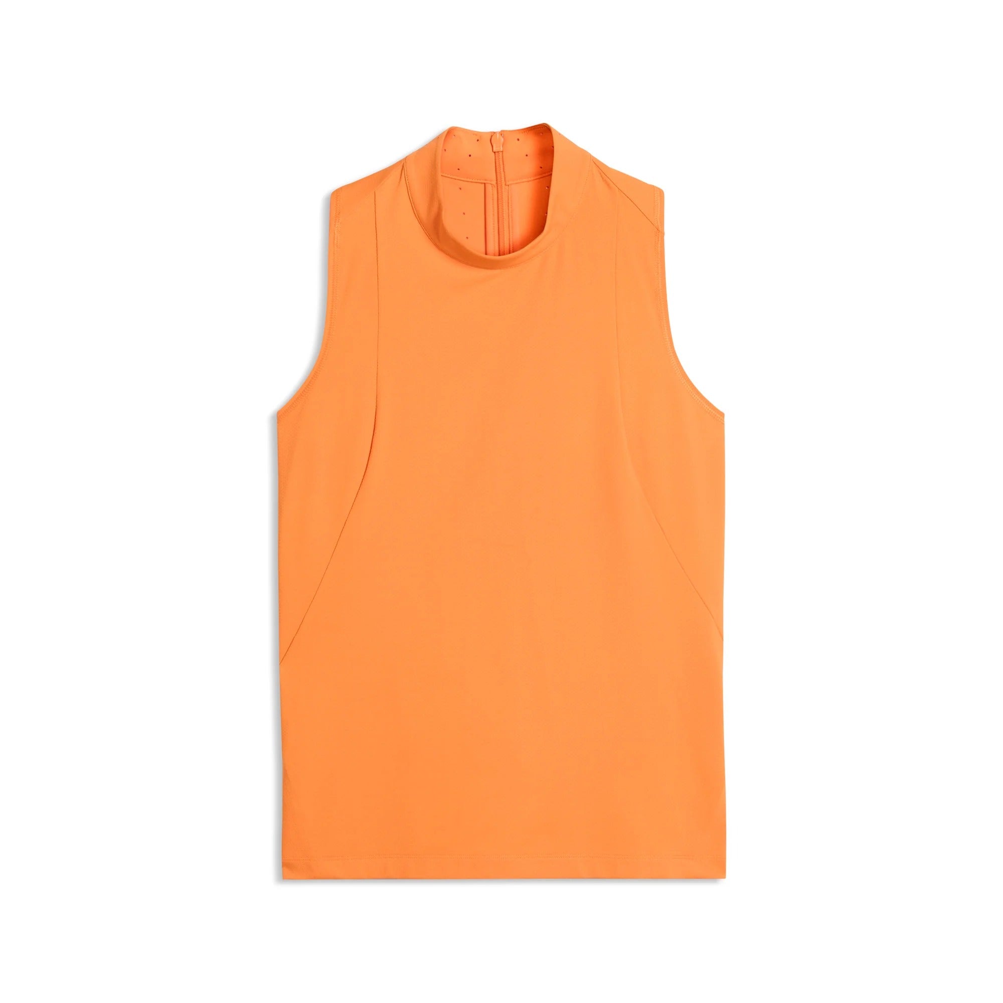 Puma Ladies Nylon Sport Sleeveless Mockneck Golf Polo - Orange