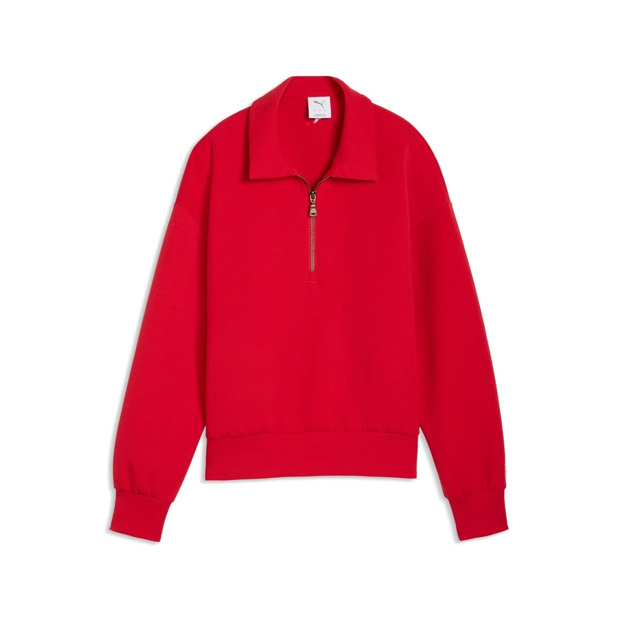 Puma Ladies Maple Leaf 1/4 Zip Pullover - Red | Free Shipping Nat