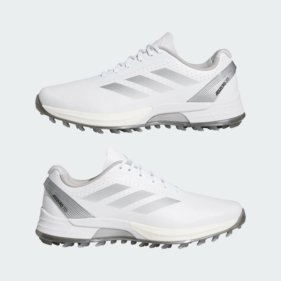 Adidas Adizero ZG Spikeless Golf Shoes - White/Silver