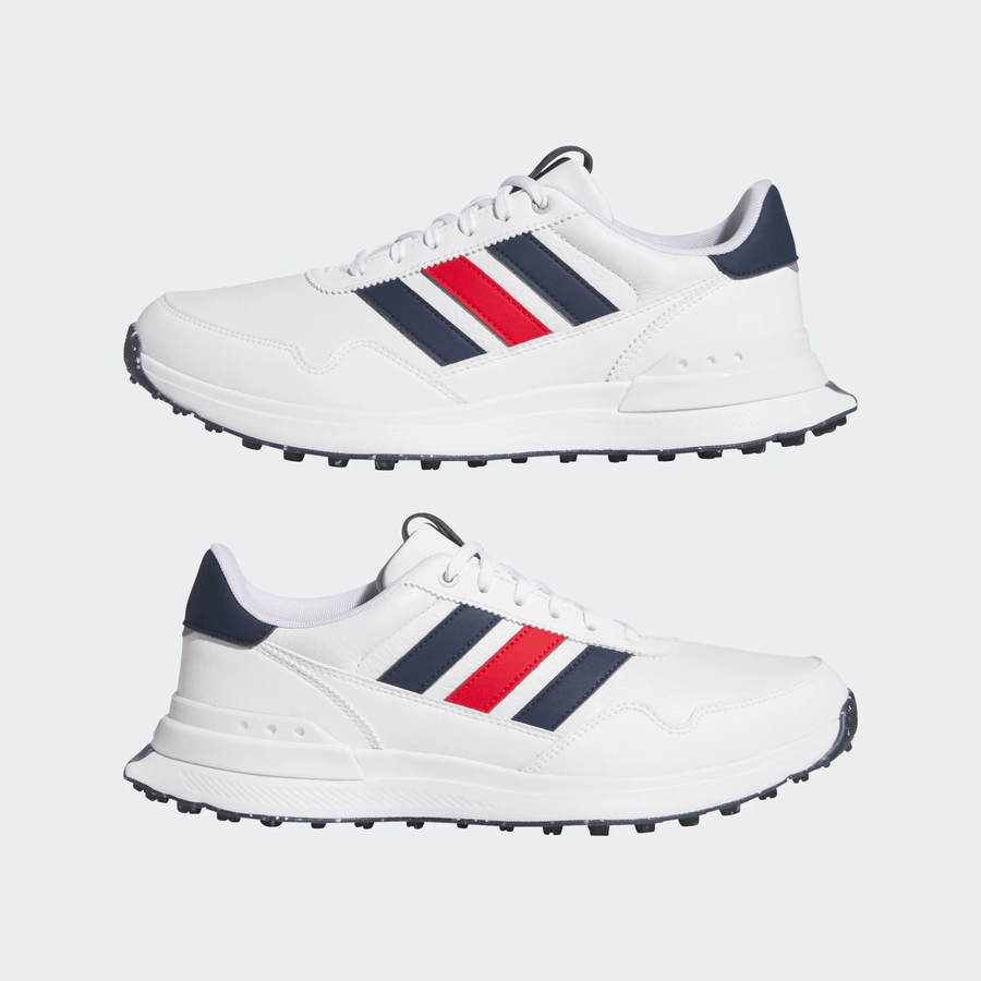 Adidas S2G 26 Leather Spikeless Golf Shoes - White/Navy