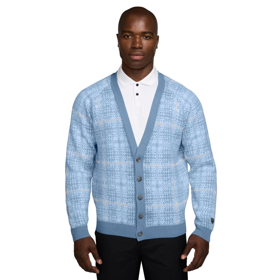 Nike Tartan Loose-Fit Golf Cardigan Sweater