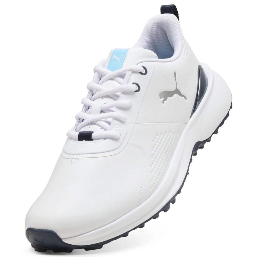 Puma Fusion Grip 6 Evo Spikeless Golf Shoes - White/Silver