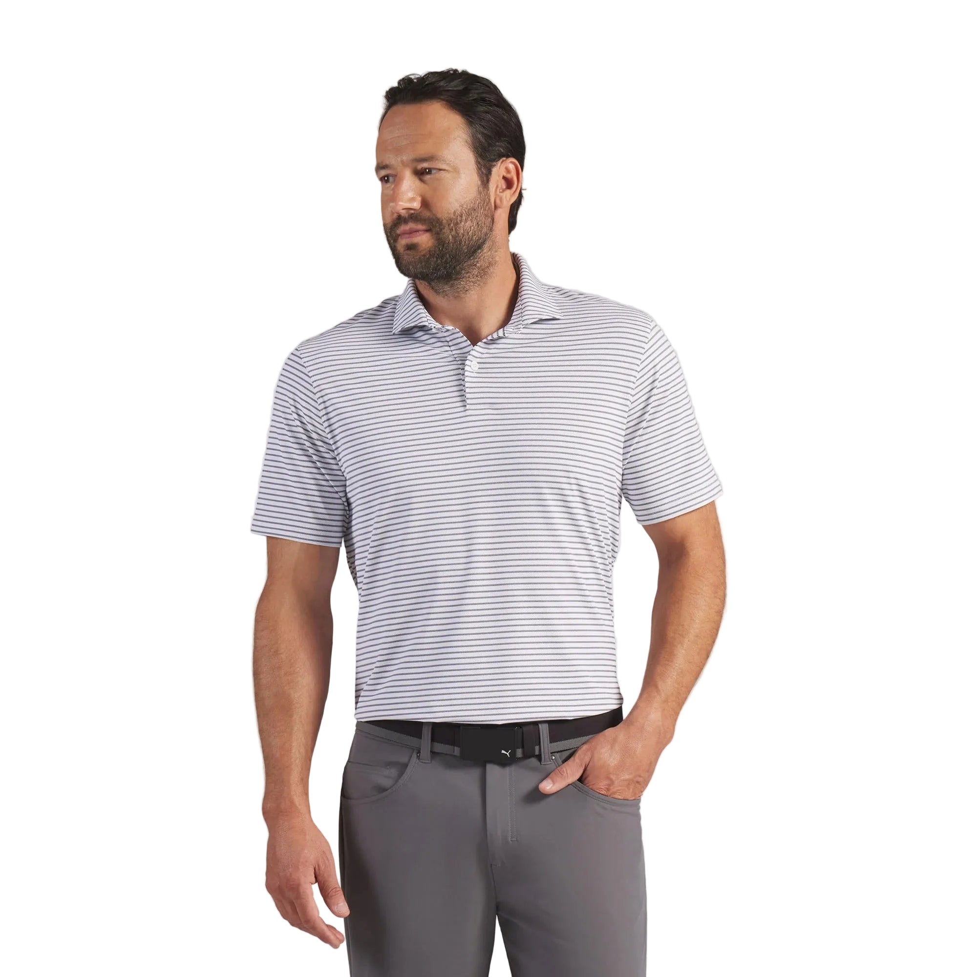 Puma BRRR Stripe Golf Polo - Black