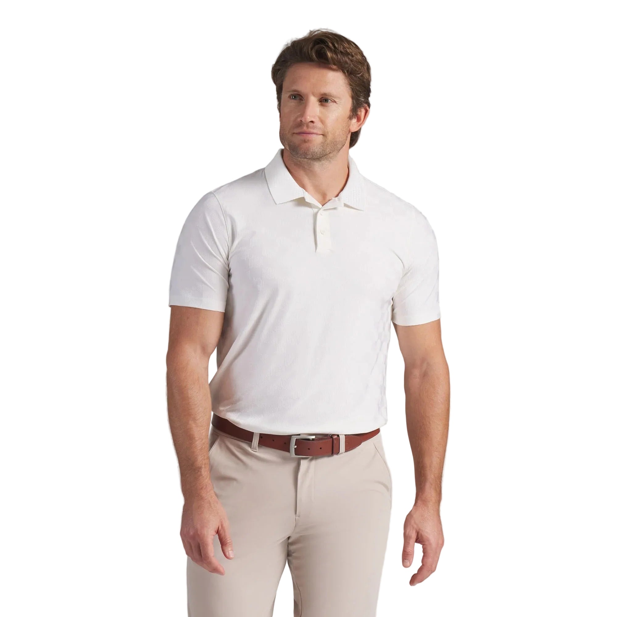 Puma MATTR Check Jacquard BN Golf Polo - White