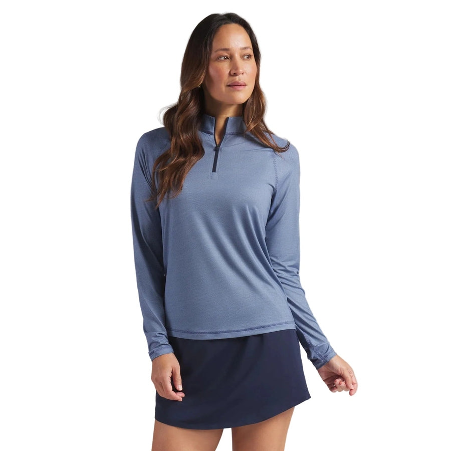 Puma Ladies UV Birdseye 1/4 Zip Golf Jacket - Navy
