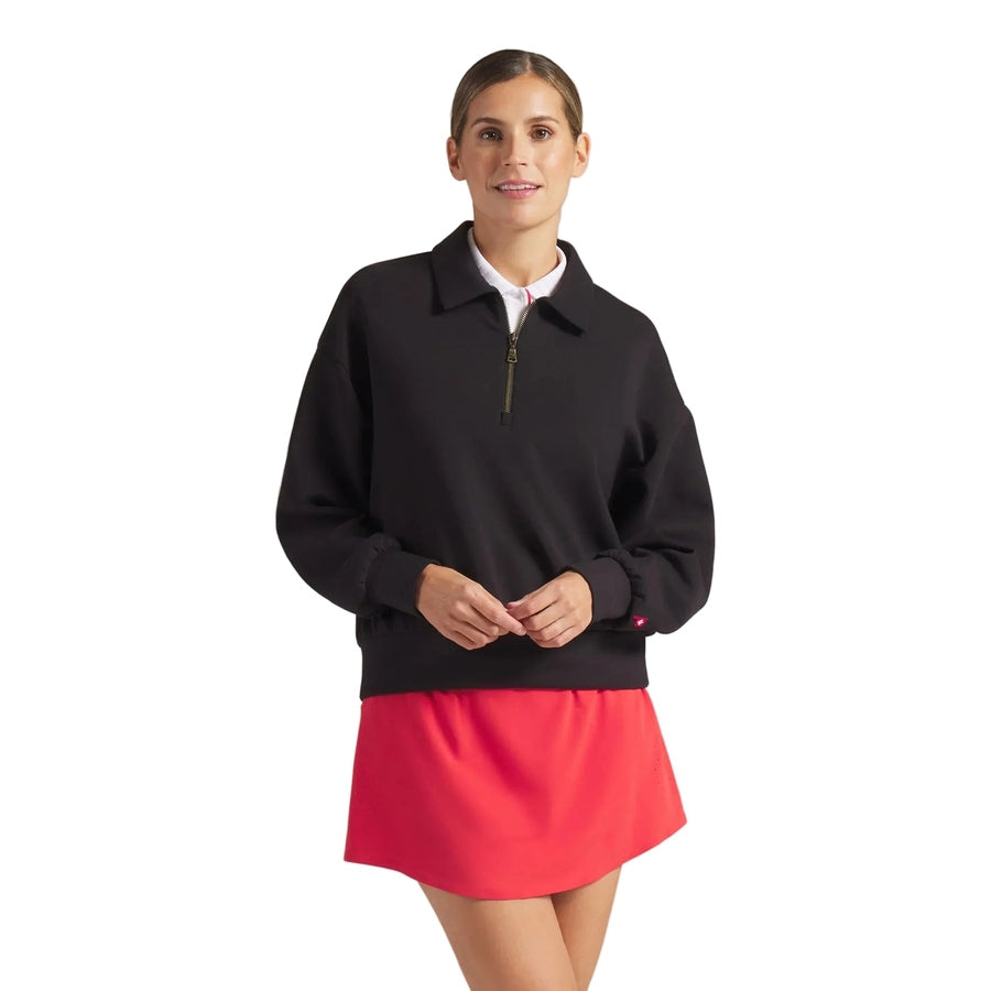Puma Ladies Maple Leaf 1/4 Zip Pullover - Black
