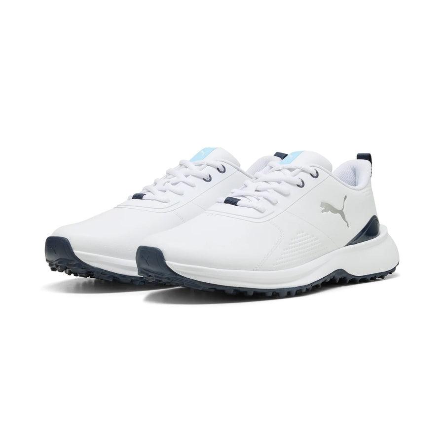 Puma Fusion Grip 6 Evo Spikeless Golf Shoes - White/Silver