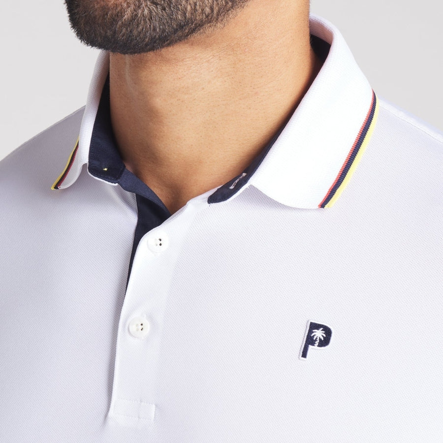 Puma X PTC Tipped Golf Polo - White