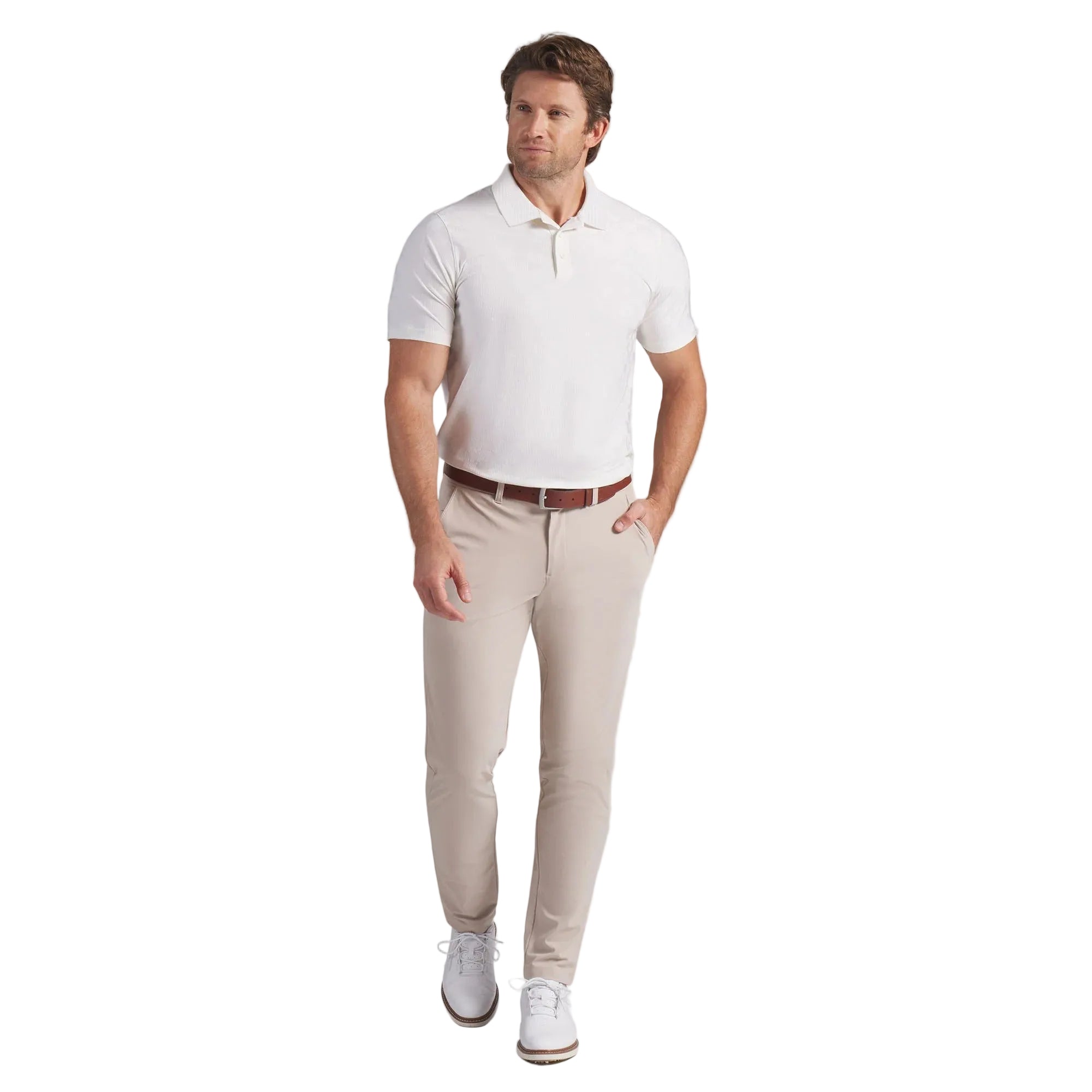 Puma MATTR Check Jacquard BN Golf Polo - White