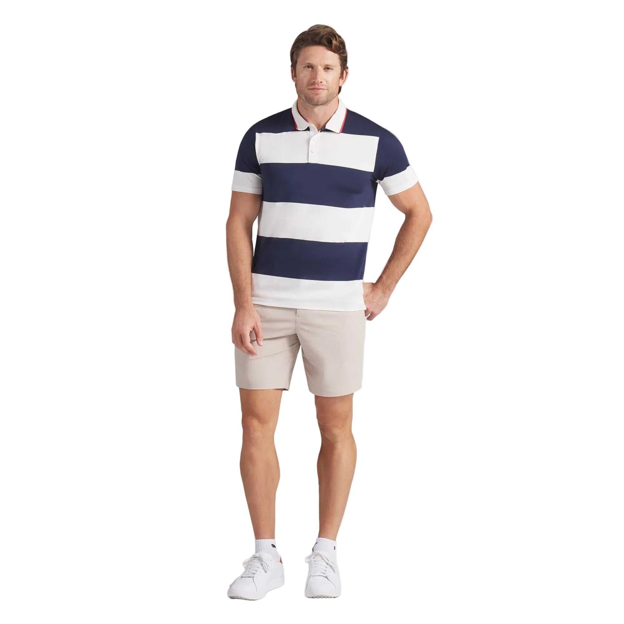 Puma CLOUDSPUN Rugby BN Golf Polo - White/Navy