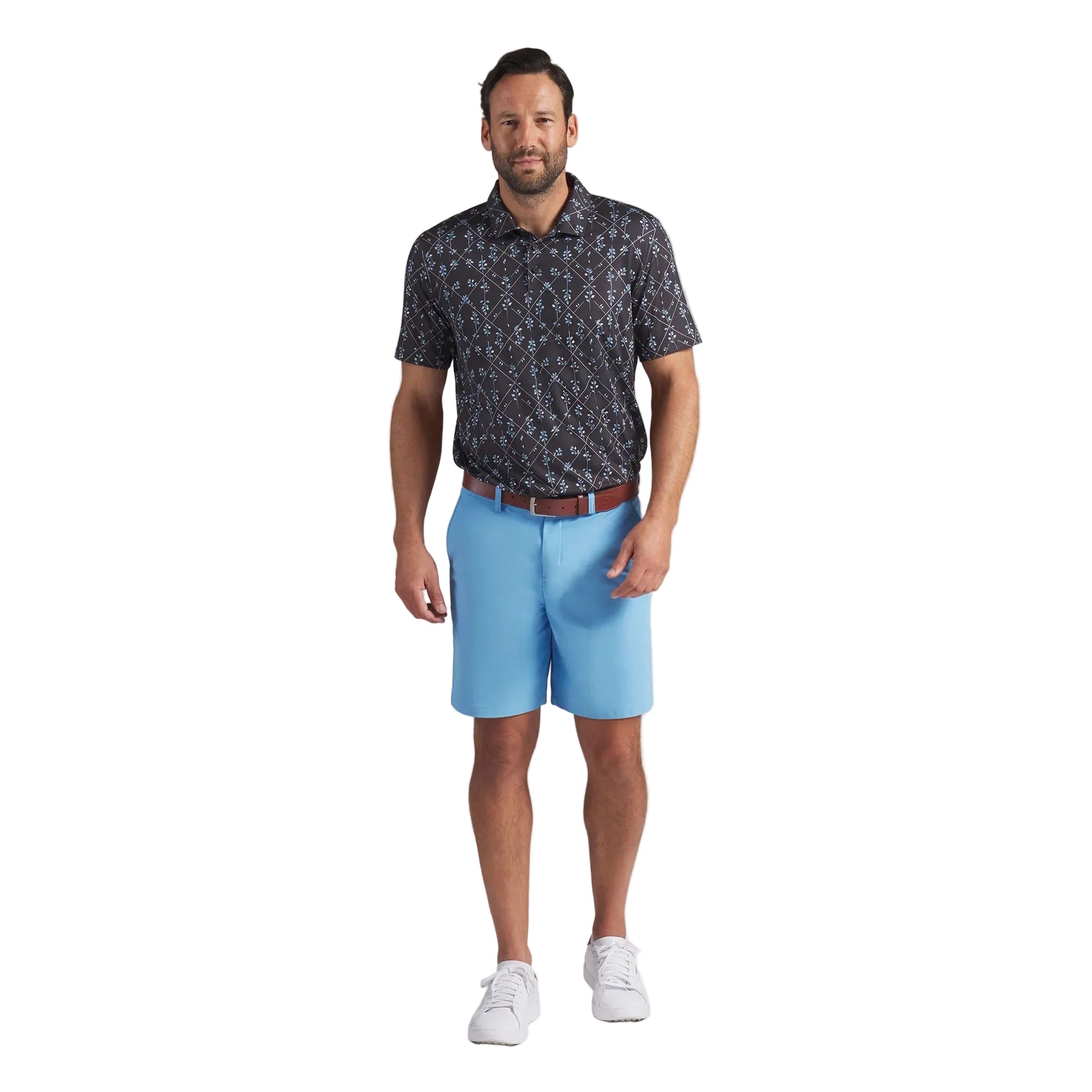 Puma CLOUDSPUN Argyle Bloom BN Golf Polo - Black