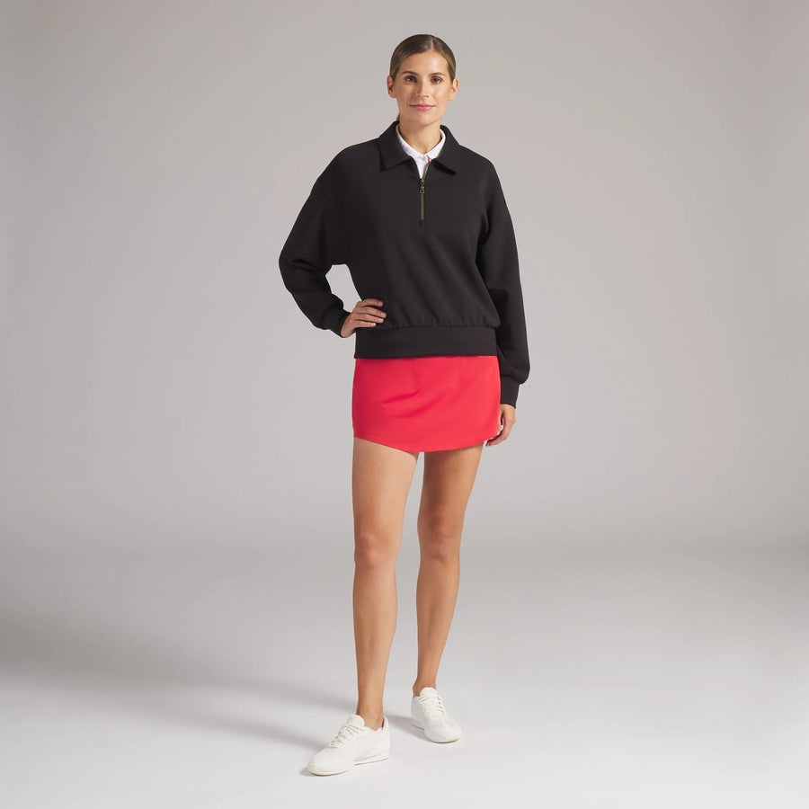 Puma Ladies Maple Leaf 1/4 Zip Pullover - Black