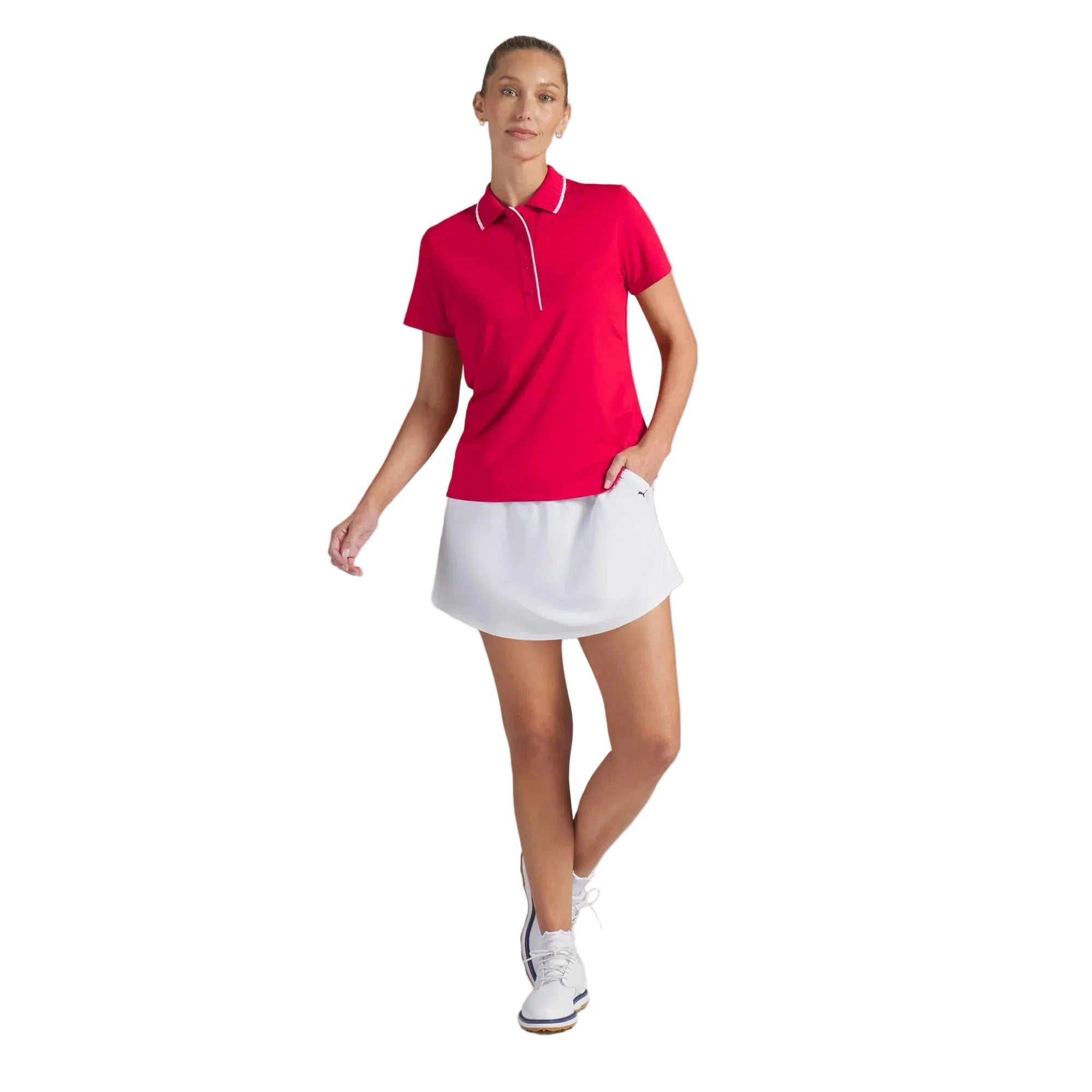 Puma Ladies Maple Leaf Golf Polo - Red