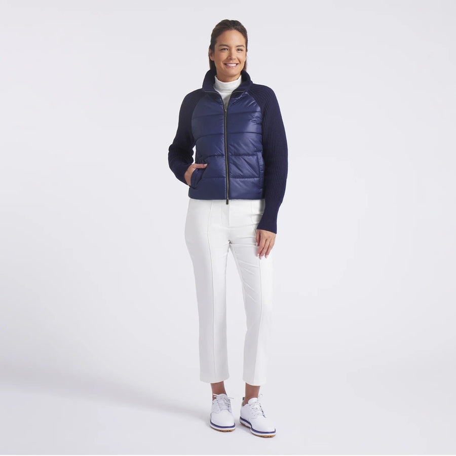Puma Ladies Hybrid Sweater Golf Jacket - Navy