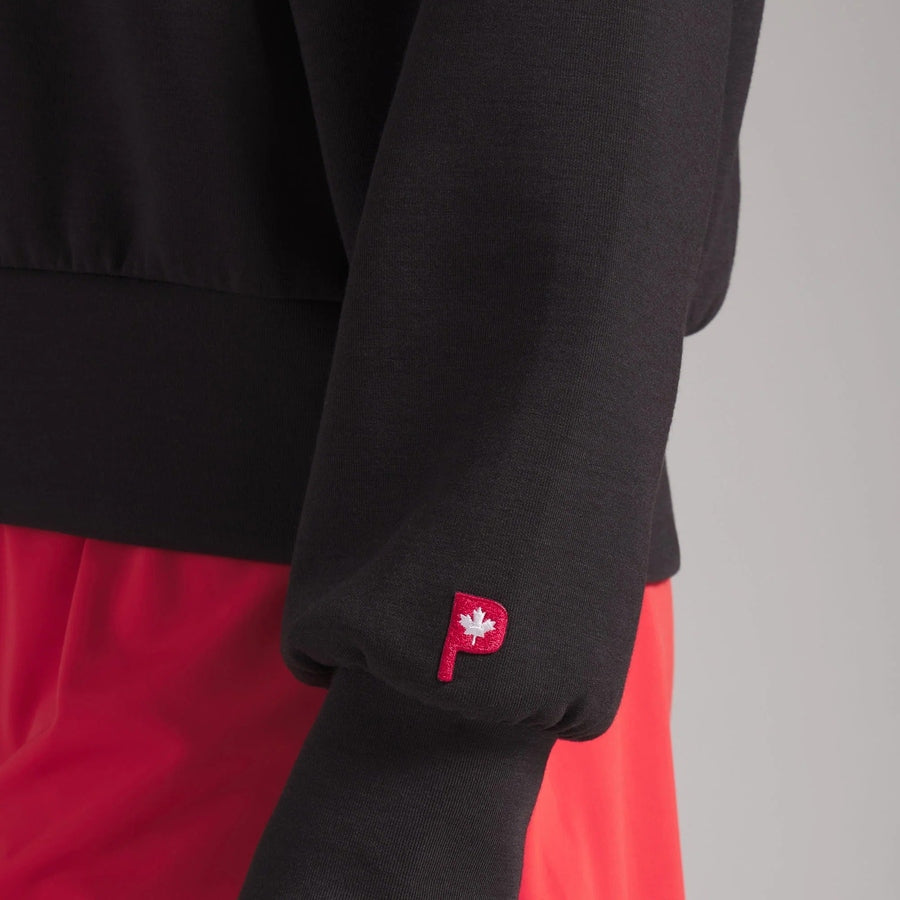 Puma Ladies Maple Leaf 1/4 Zip Pullover - Black