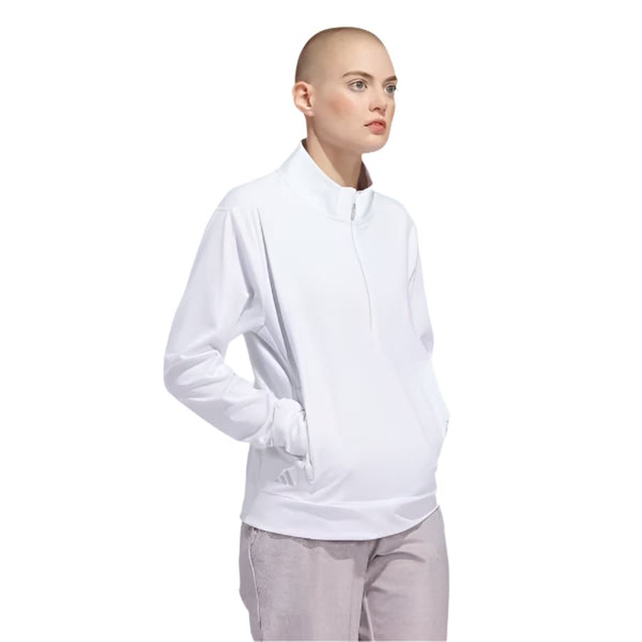 Adidas Ladies Ultimate365 Half-Zip Layering Top - White
