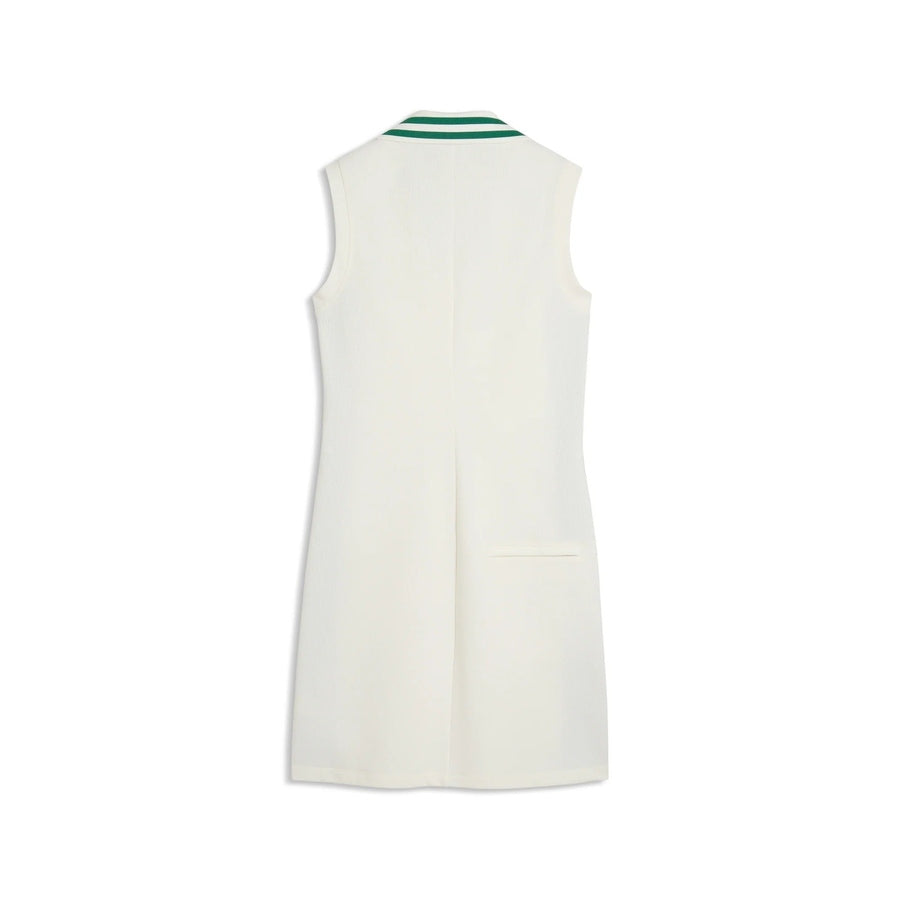 Robe de golf sans manches en piqué Puma pour femme 30904 - blanc cassé