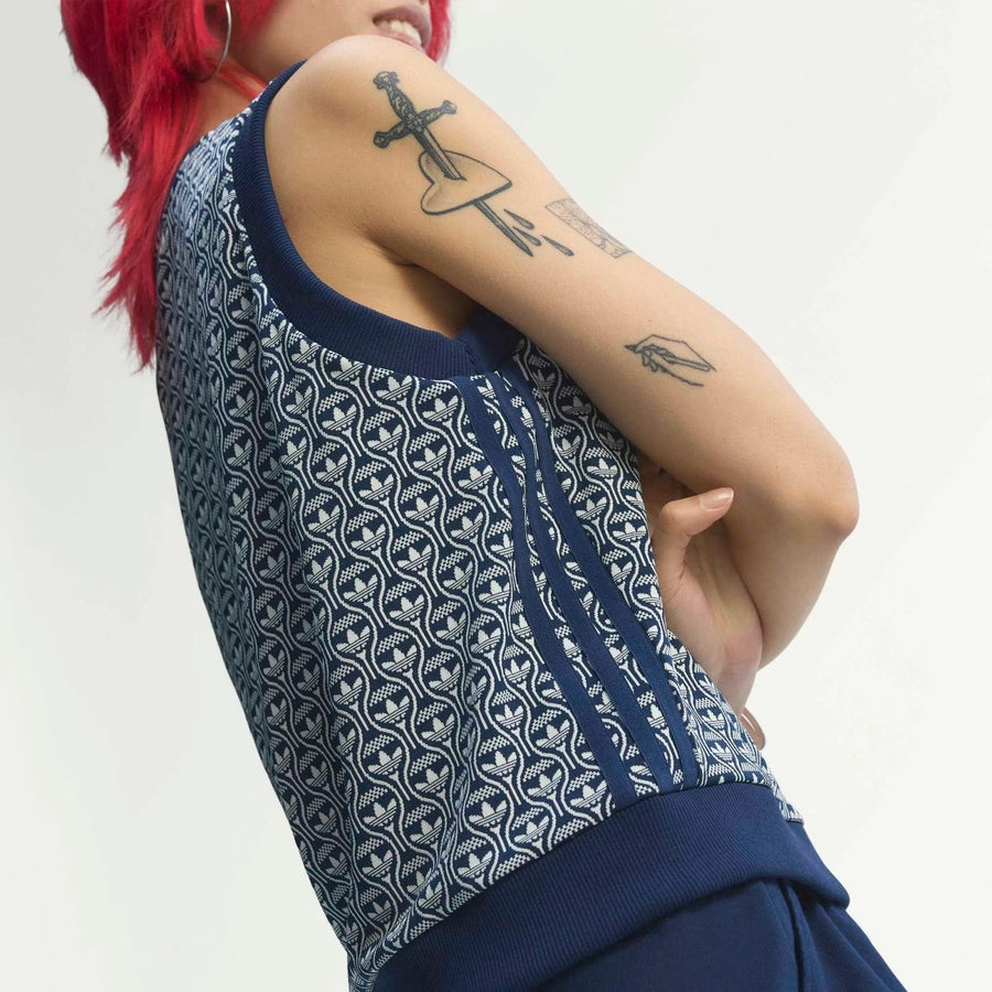 Adidas Ladies Originals All Over Vest - Navy