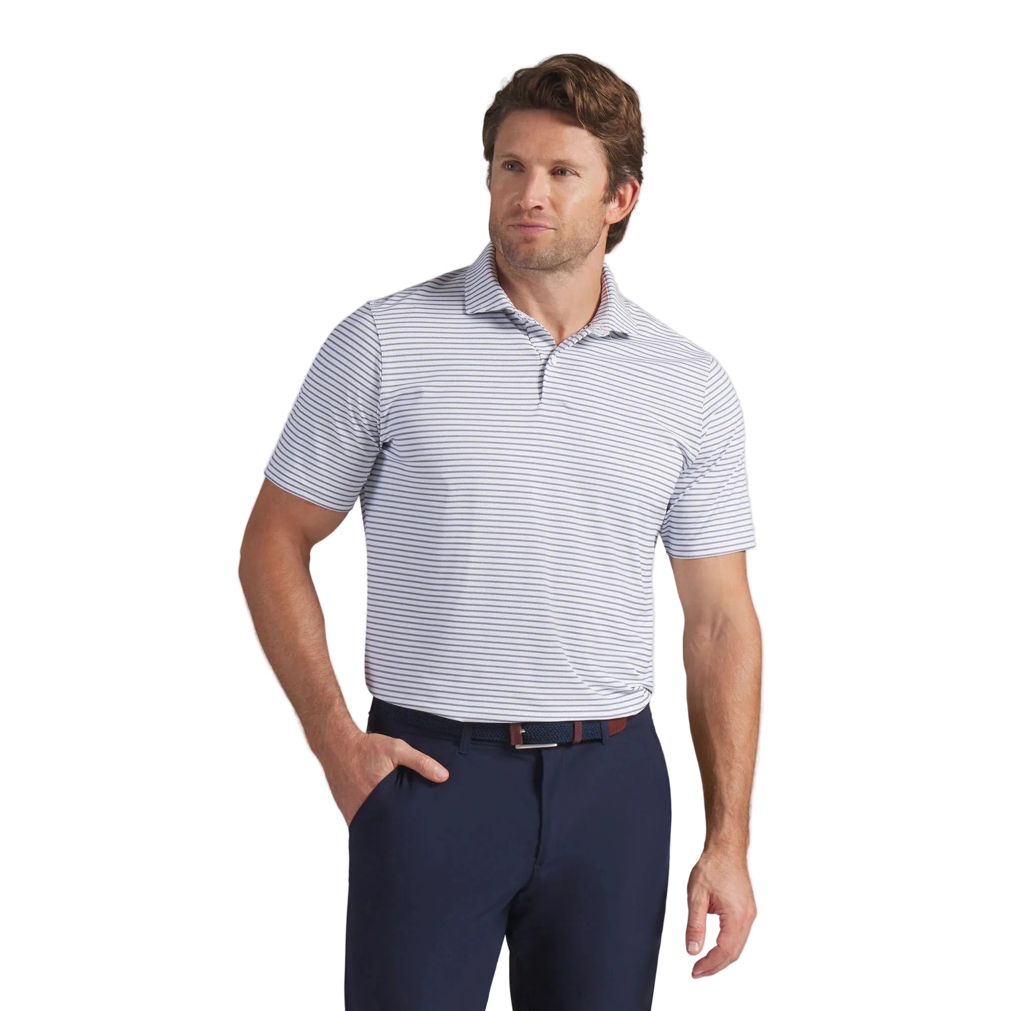 Puma BRRR Stripe Golf Polo - Navy