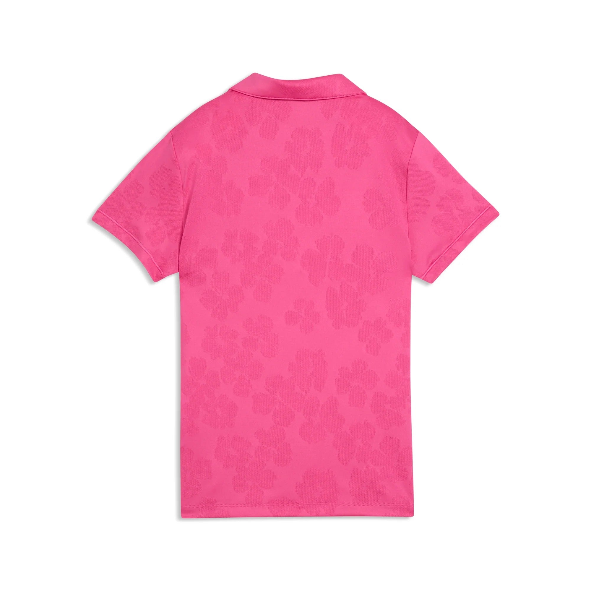Puma Ladies Floral Lace Jacquard Golf Polo - Pink