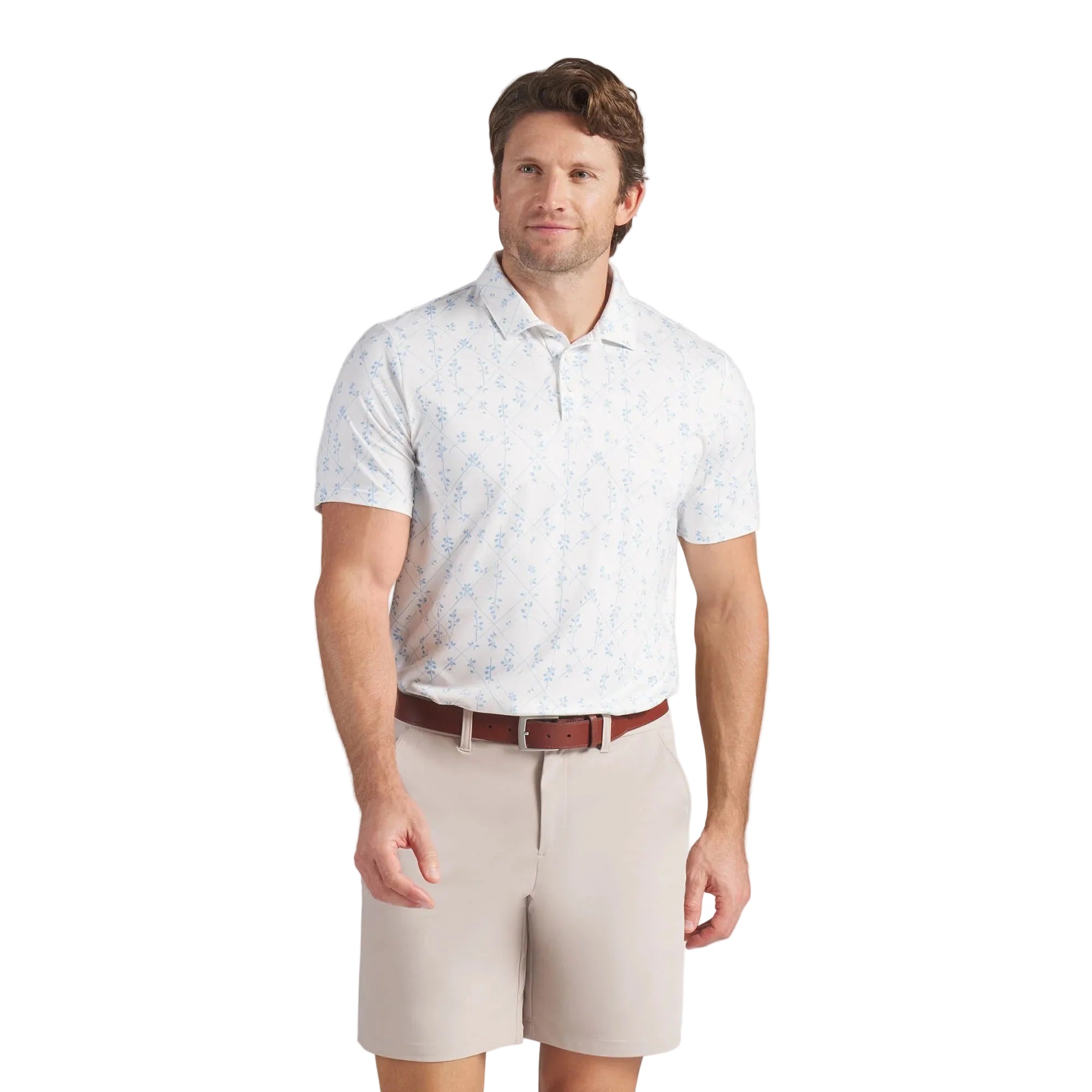 Puma CLOUDSPUN Argyle Bloom BN Golf Polo - White