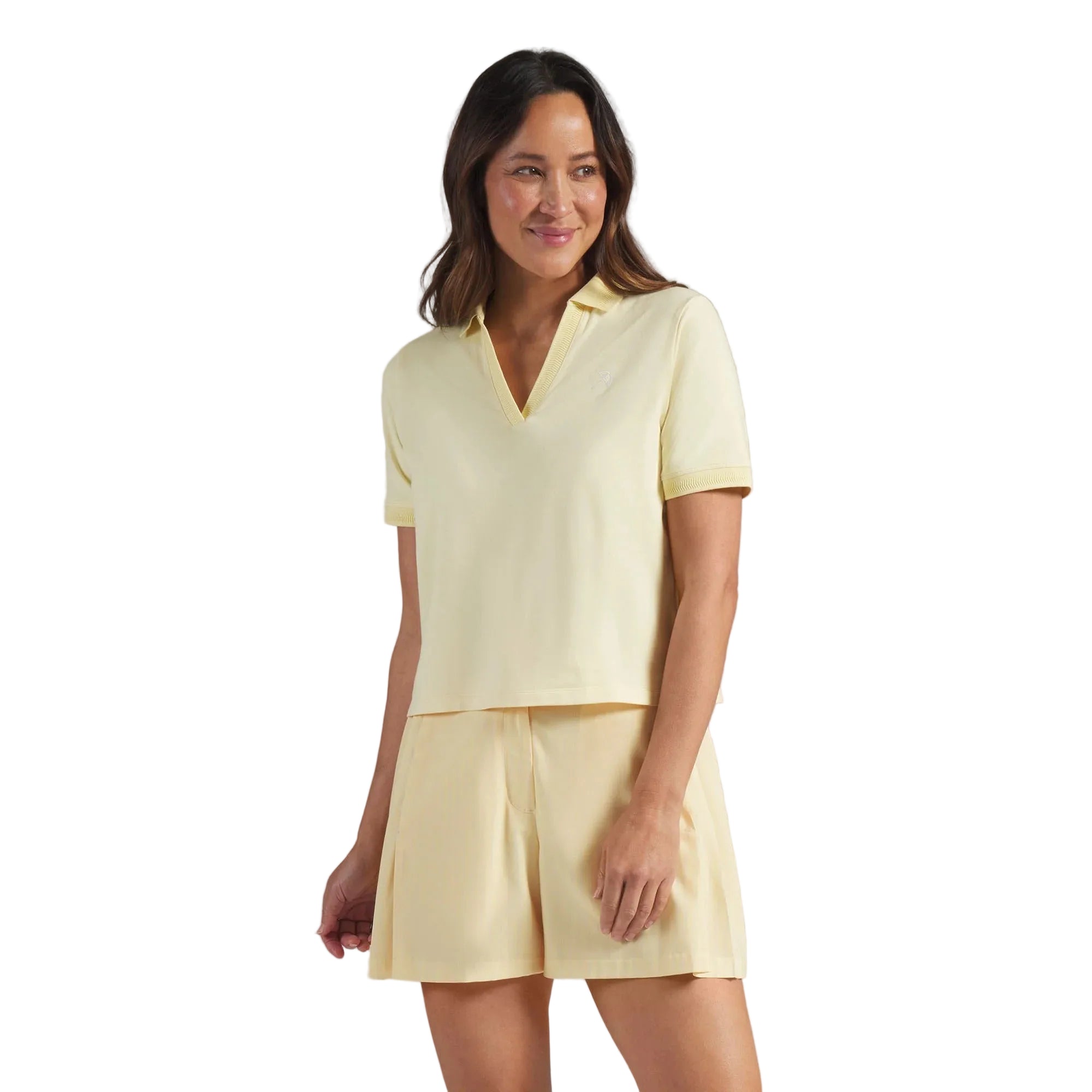 Puma Ladies PUMA x AP Modalon Short Sleeve Polo - Yellow