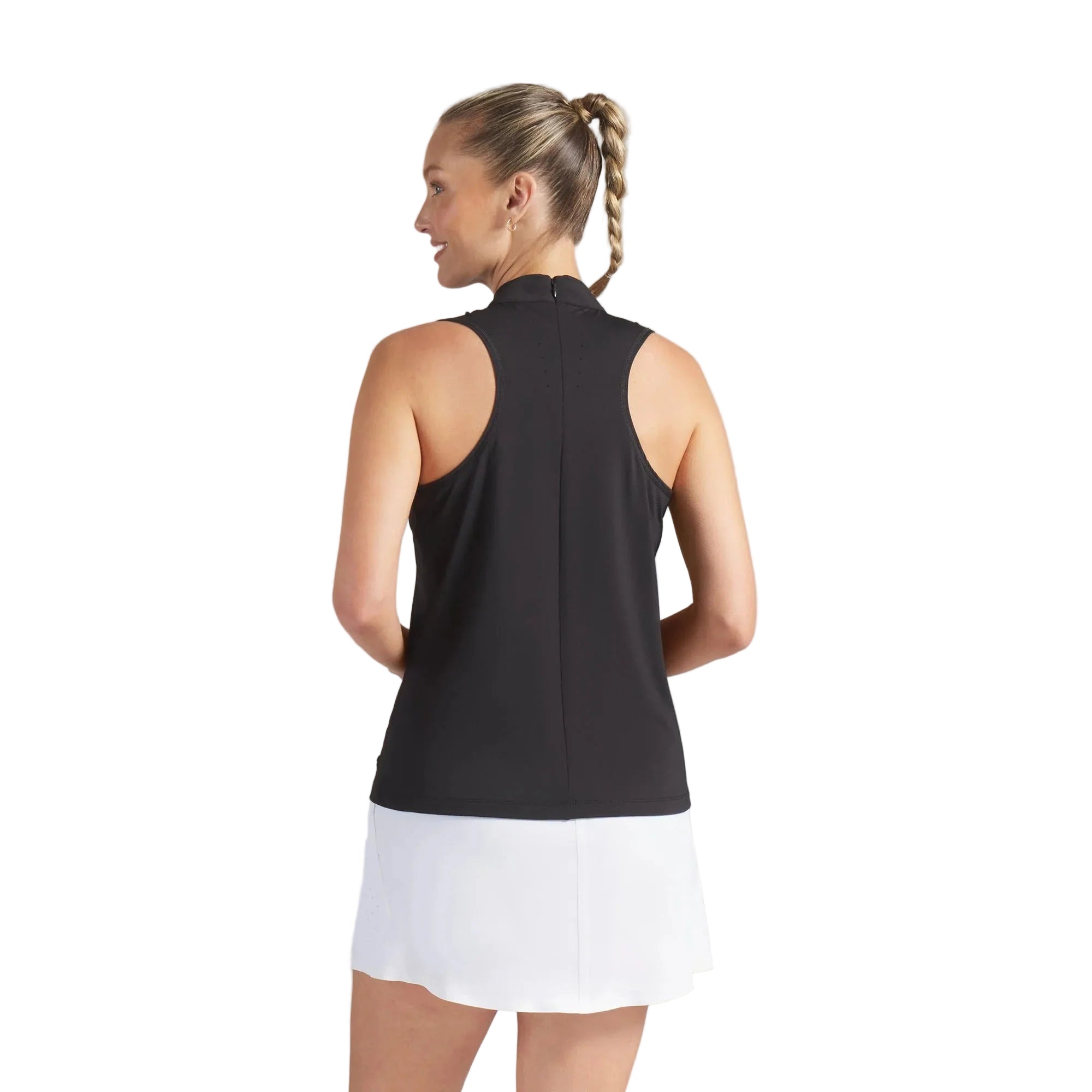 Puma Ladies Nylon Sport Sleeveless Mockneck Golf Polo - Black