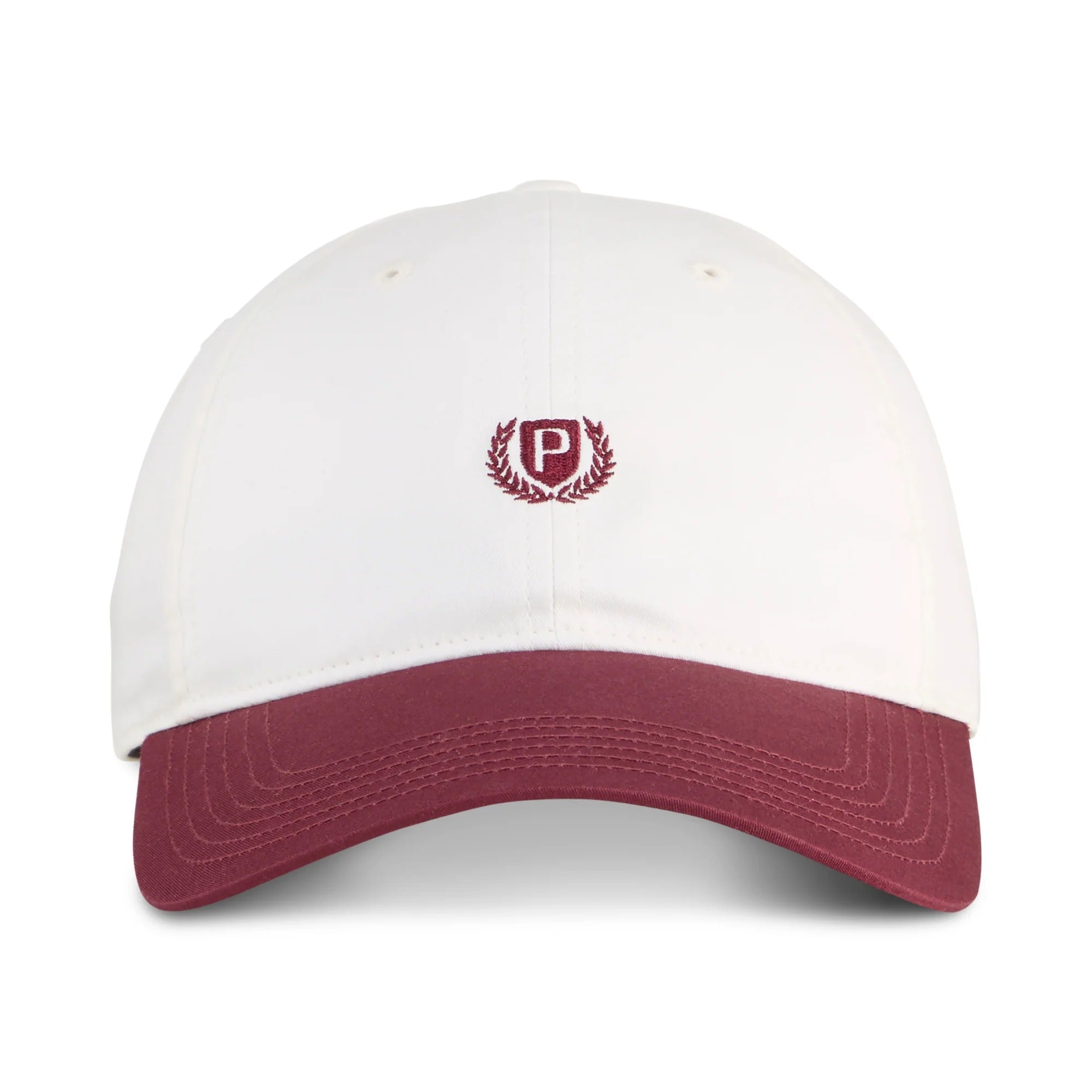 PUMA Shield Unstructured P Golf Cap - White/Ruby