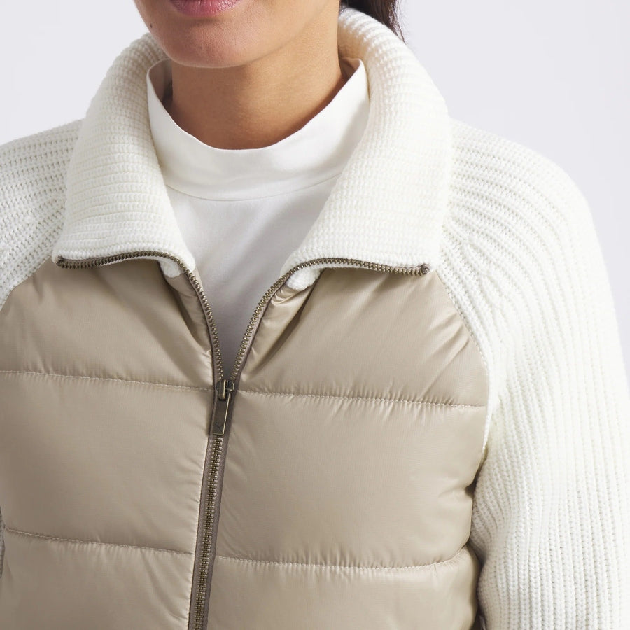 Puma Ladies Hybrid Sweater Golf Jacket - Beige