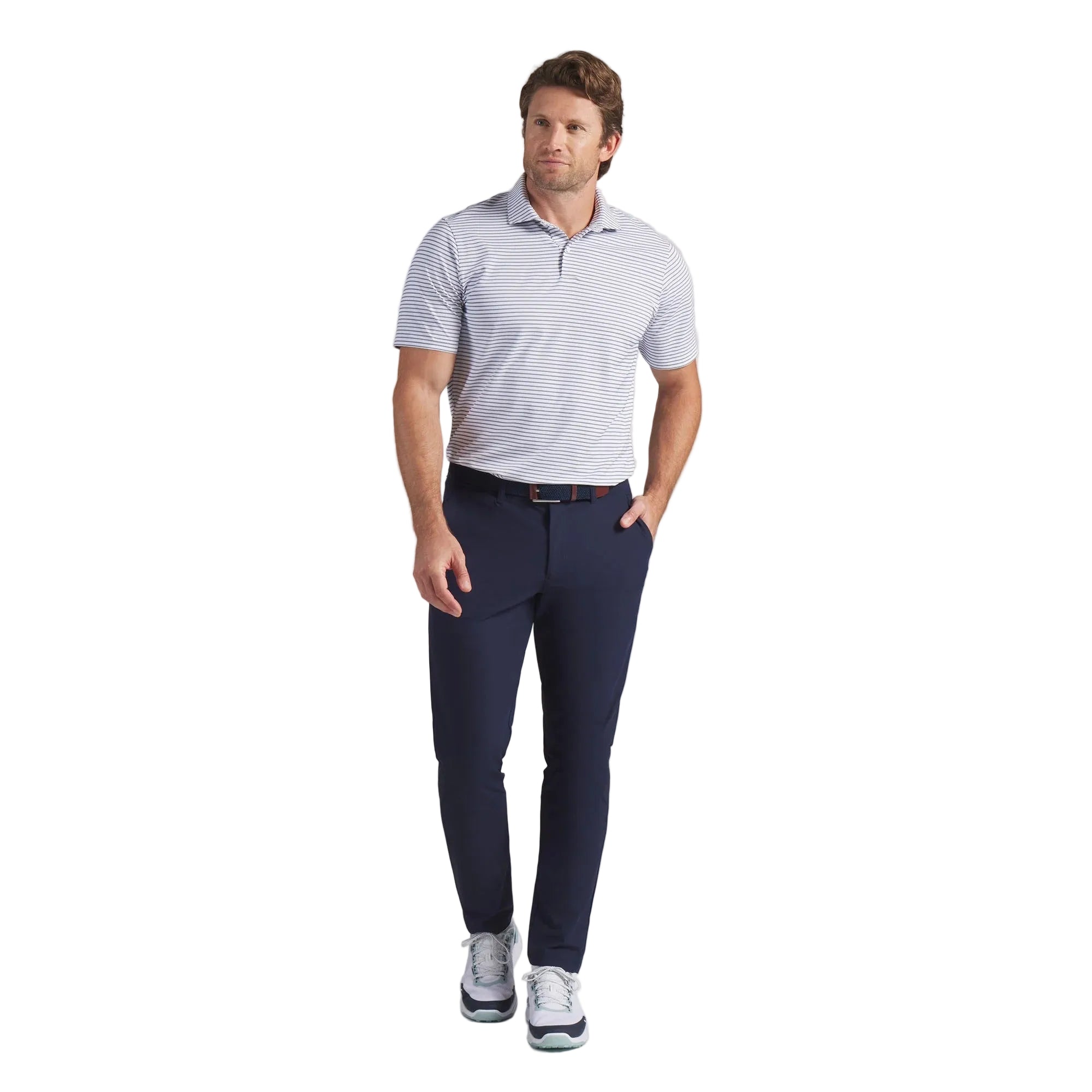 Puma BRRR Stripe Golf Polo - Navy