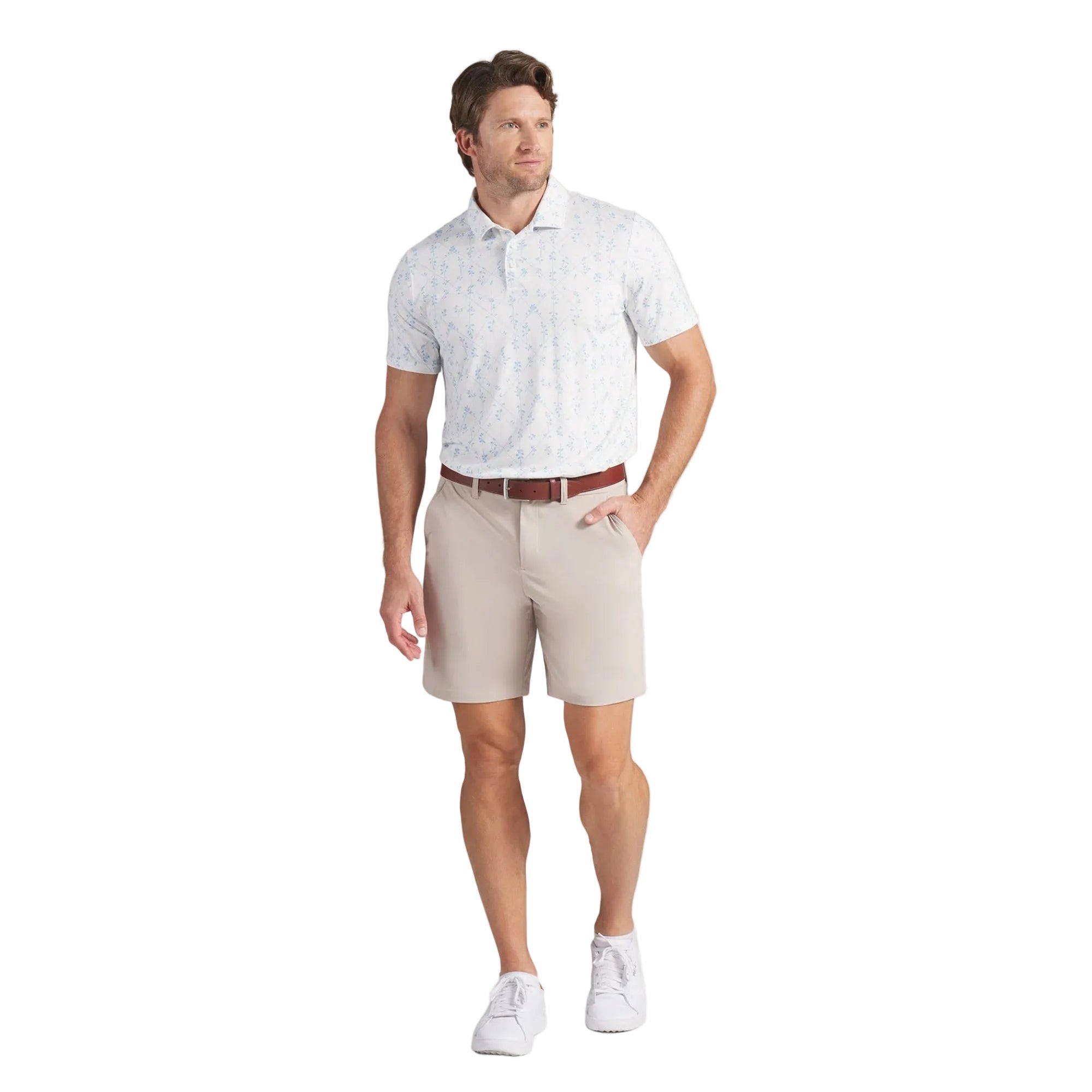 Puma CLOUDSPUN Argyle Bloom BN Golf Polo - White