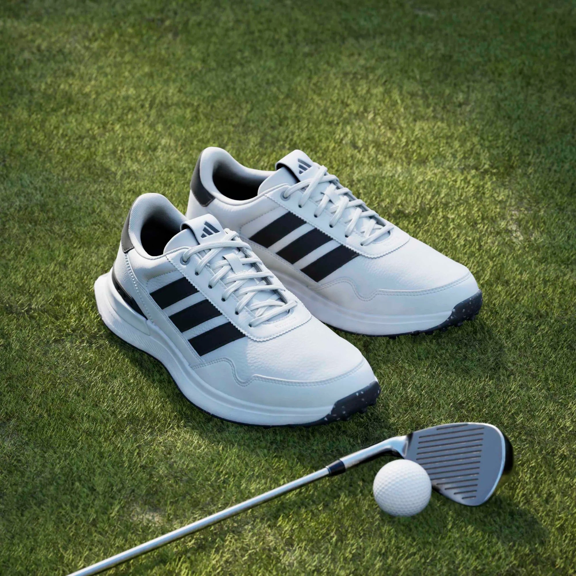 Adidas S2G 26 Leather Spikeless Golf Shoes - White/Black