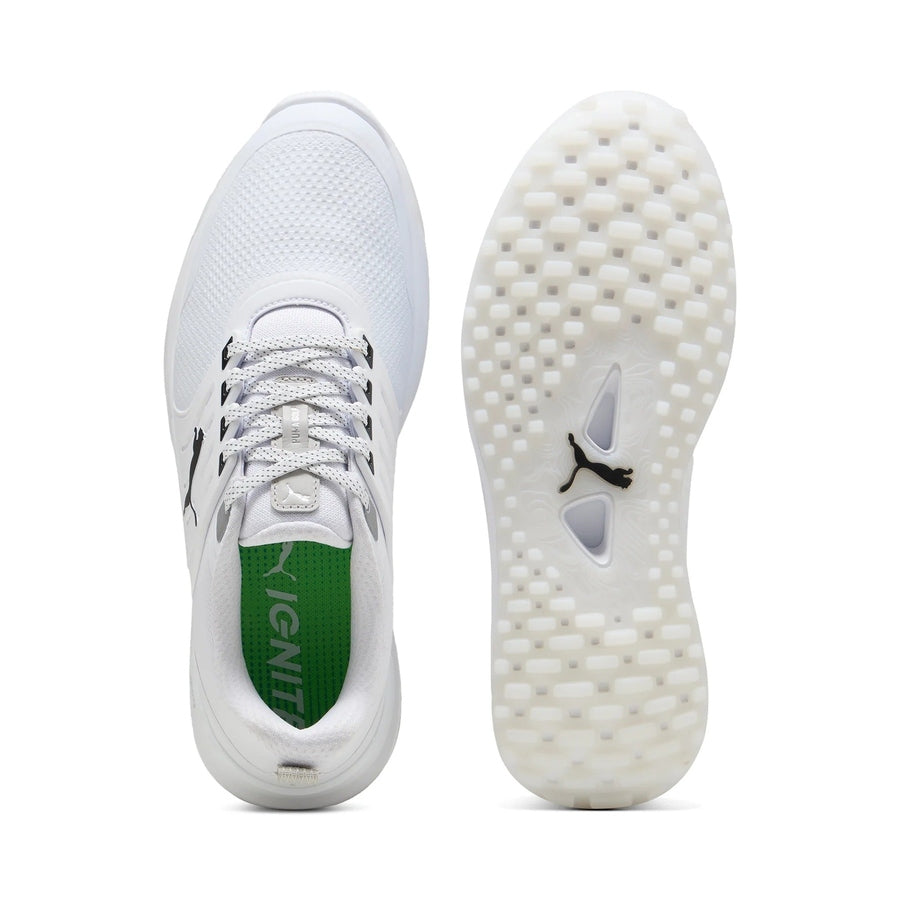 Puma Ignite Elevate 2 Wide Spikeless Golf Shoes - White/Black