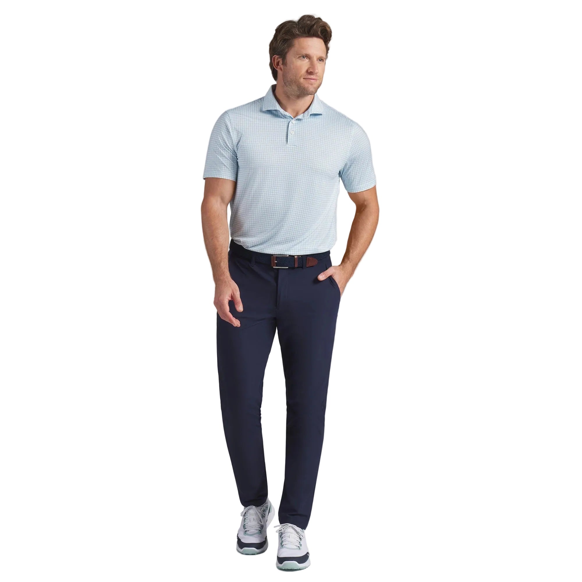Puma CLOUDSPUN Mono Check BN Golf Polo - Blue