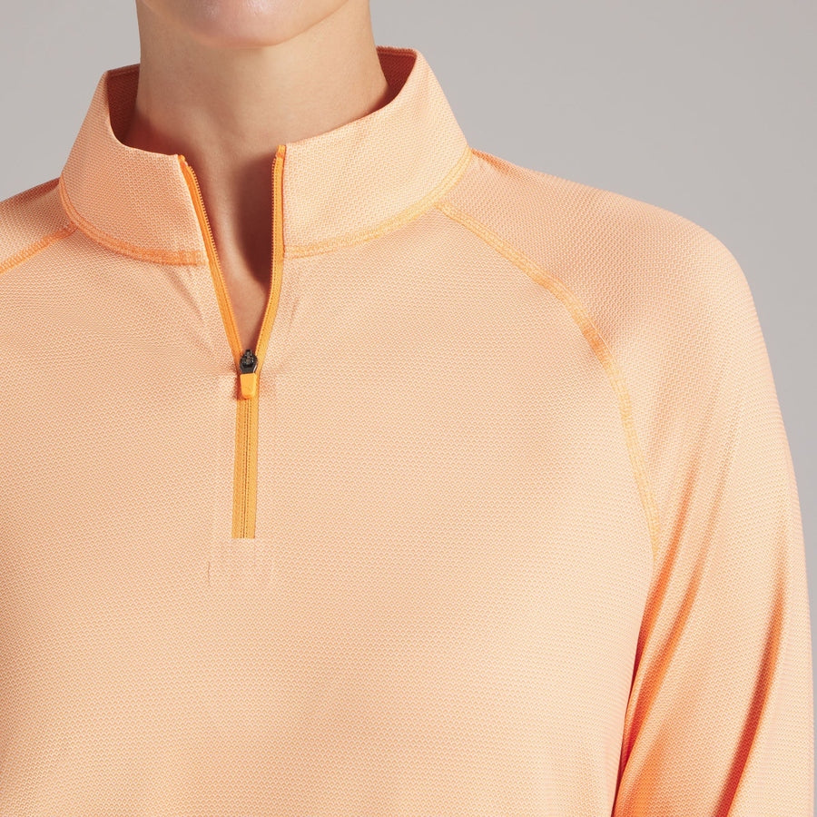 Puma Ladies UV Birdseye 1/4 Zip Golf Jacket - Orange