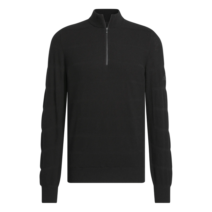 Adidas Ultimate365 Tour Wind Knit Quarter-Zip Sweater - Black